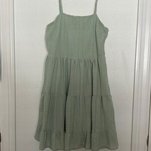 Altar'd State Light Green Tiered Midi Dress